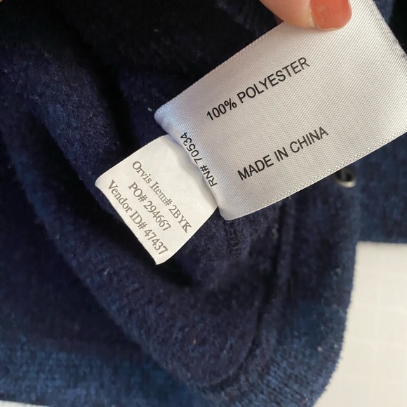 Orvis Vest Men Medium Blue Classic Fleece Full Zip Fly Fishing Zip Golf Pocket - Picture 10 of 11